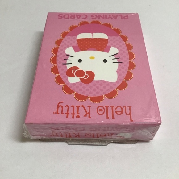 Hello Kitty Playing Cards NEW SEALED Sanrio 2013 Pink Orange Cat 52 Cards Retro - Picture 4 of 5